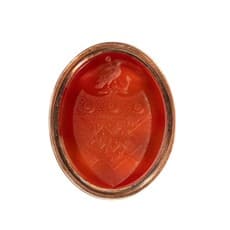 Captain Hood’s gold and hardstone armorial fob seal