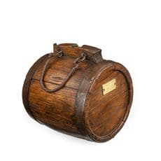 An oak water keg from San Josef captured at the Battle of Cape St. Vincent